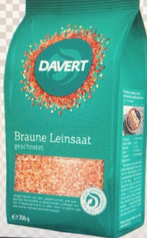 Braune Leinsaat geschrotet