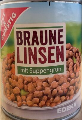 Braune Linsen mit Suppengrün