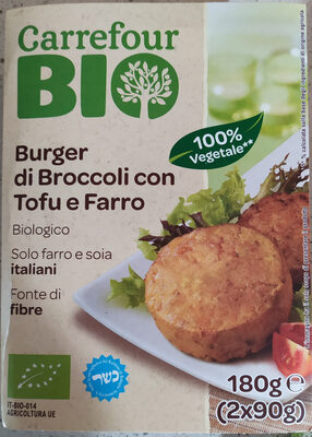 Burger di broccoli con tofu e farro