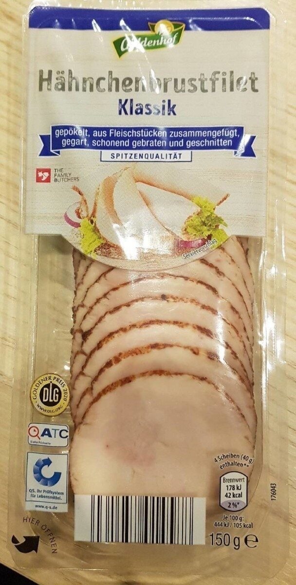 ALDI WURST Kemper Huhn Hähnchenbrustfilet Klassik 150g 2.29€ 1kg 16.27€